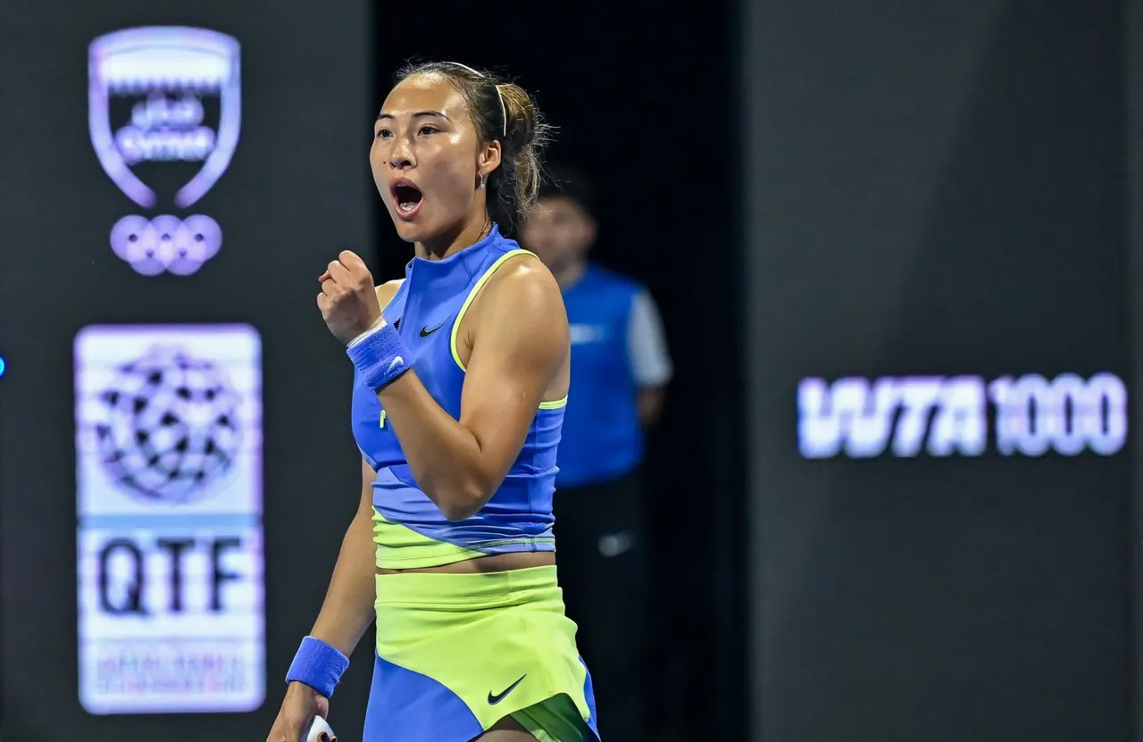 Qinwen Zheng of China seen in action with Elena Rybakina of.jpg