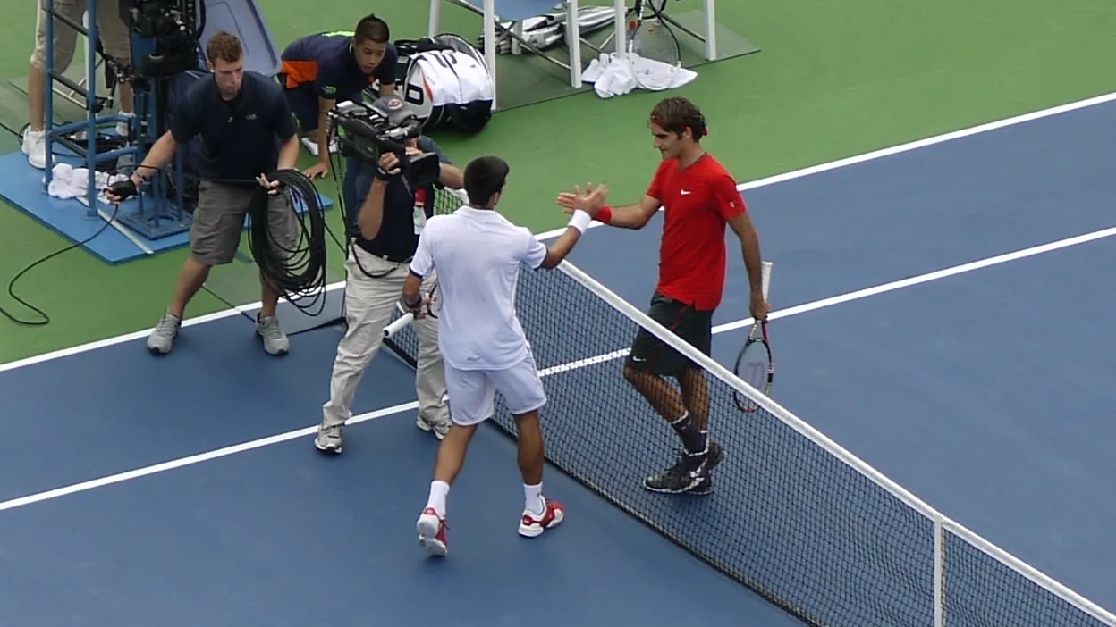 Djokovic and Federer at USO 2011
